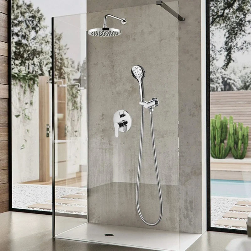 Top Shelf Concealed Shower System With Wall Mounted Chrome Rain Can And Heavy Duty Brass Mixing Valve For A Smooth Spa Bathroom Refresh Right At Home Or Any Hotel Suite