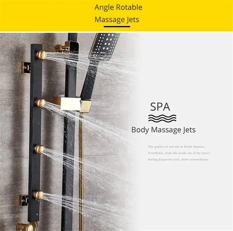 Top-Tier In-Wall Shower Faucet Set Featuring Badass Rainfall Head, Smooth Flow Swivel Spout, Kickin Four Handle Control, Matte Black Finish For Modern Bathrooms, Easy Setup