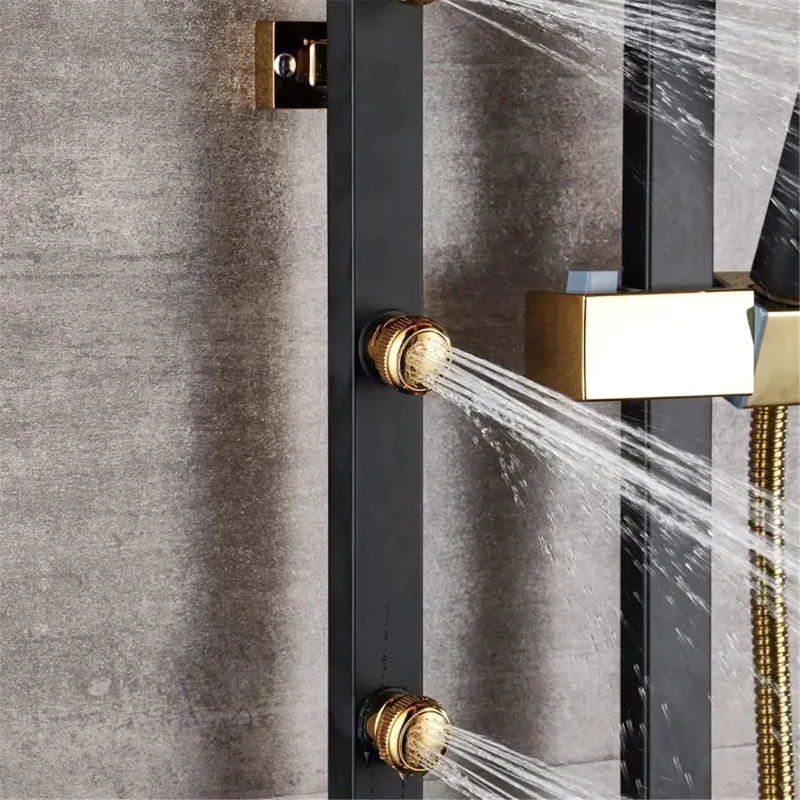Top-Tier In-Wall Shower Faucet Set Featuring Badass Rainfall Head, Smooth Flow Swivel Spout, Kickin Four Handle Control, Matte Black Finish For Modern Bathrooms, Easy Setup