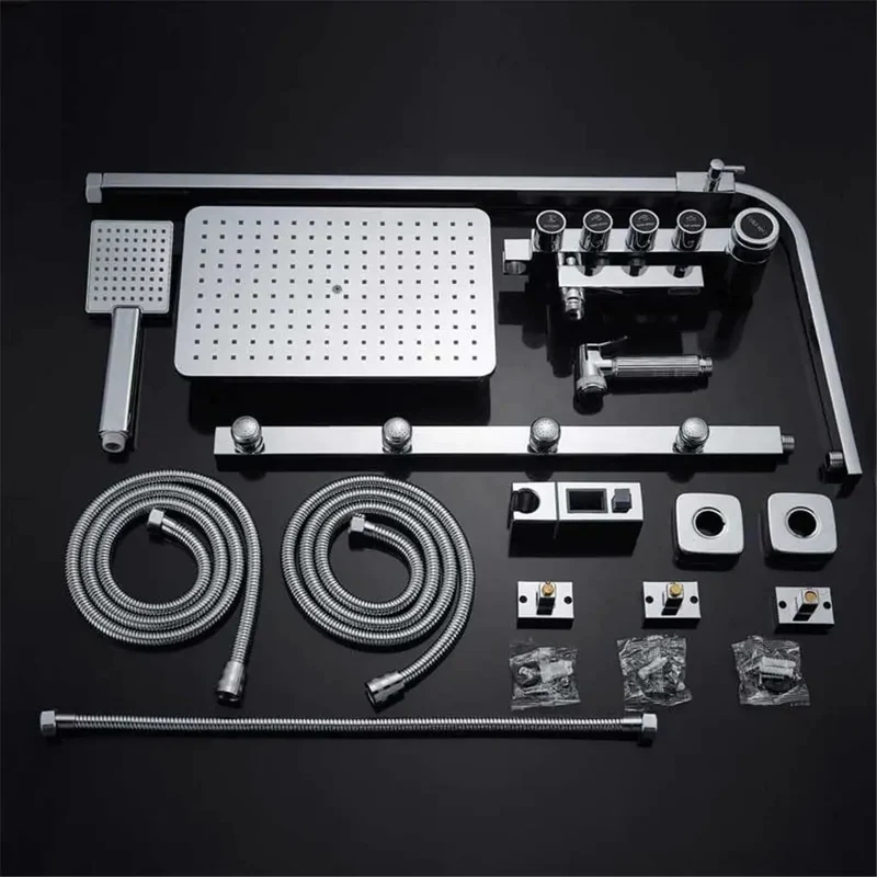Top-Tier In-Wall Shower Faucet Set Featuring Badass Rainfall Head, Smooth Flow Swivel Spout, Kickin Four Handle Control, Matte Black Finish For Modern Bathrooms, Easy Setup
