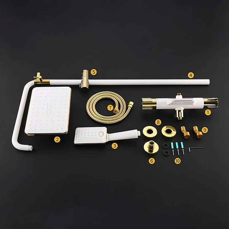 Top Shelf Wall Mount Shower System With Pressure Boosting Rain Head And Triple Mode Handheld Sprayer Plus Hidden Waterfall Tub Spout Double Handle Faucet In Slick Black Chrome