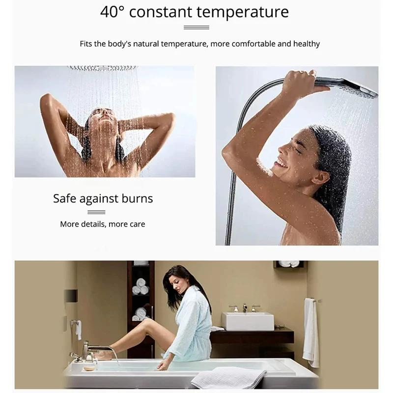 Wall Mounted Gold Shower System With Rainfall Head And Tub Spout Boasting Water Bubble Tech That Keeps Things Slick And Quiet This Heavy Duty Three Way Bathroom Faucet Set Delivers Soft Spray Action For That Top Shelf Soaking Experience