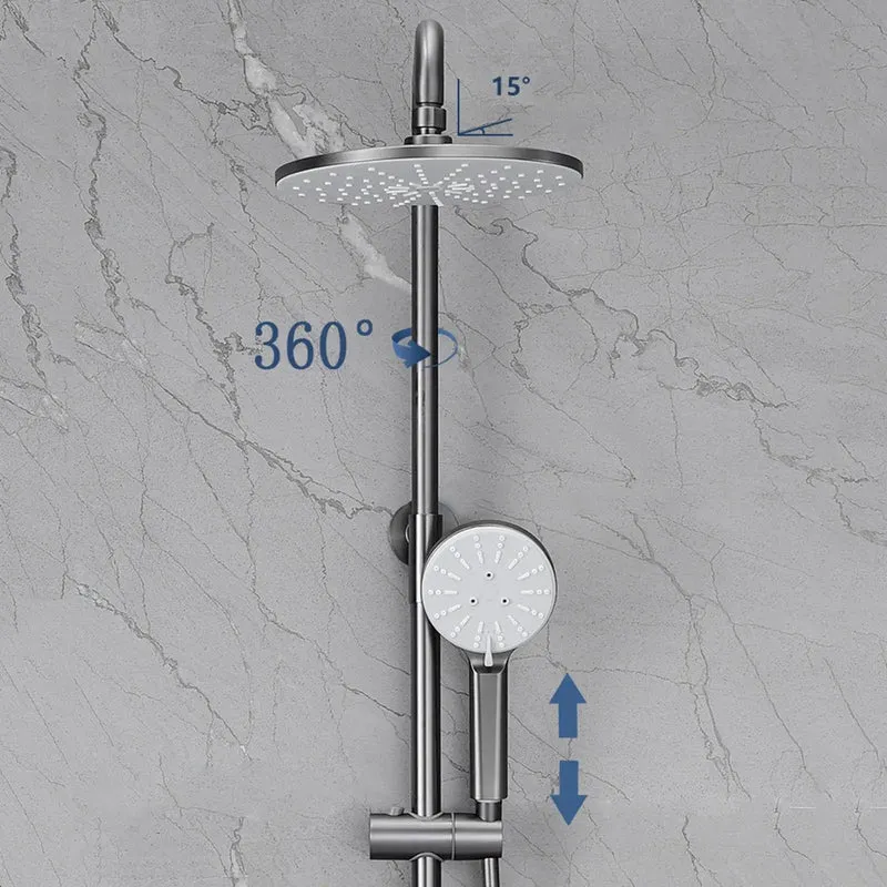 Top Notch Exposed Shower System Featuring Solid Copper Body Construction with a Classic Waterfall Tub Spout and Generous Rainfall Shower Head in Bright White