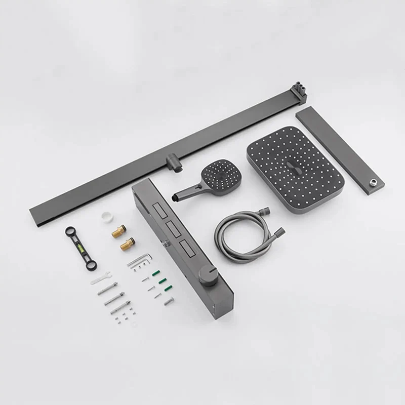 Exposed Wall Mount Shower Faucet System With Smooth Piano Key Diverter Valve In Crisp White Showing Kickass Rain Shower Head Adjustable Hand Spray And Elegant Waterfall Spout For Easy Three Mode Switching And Total Rock Solid Bathroom Style