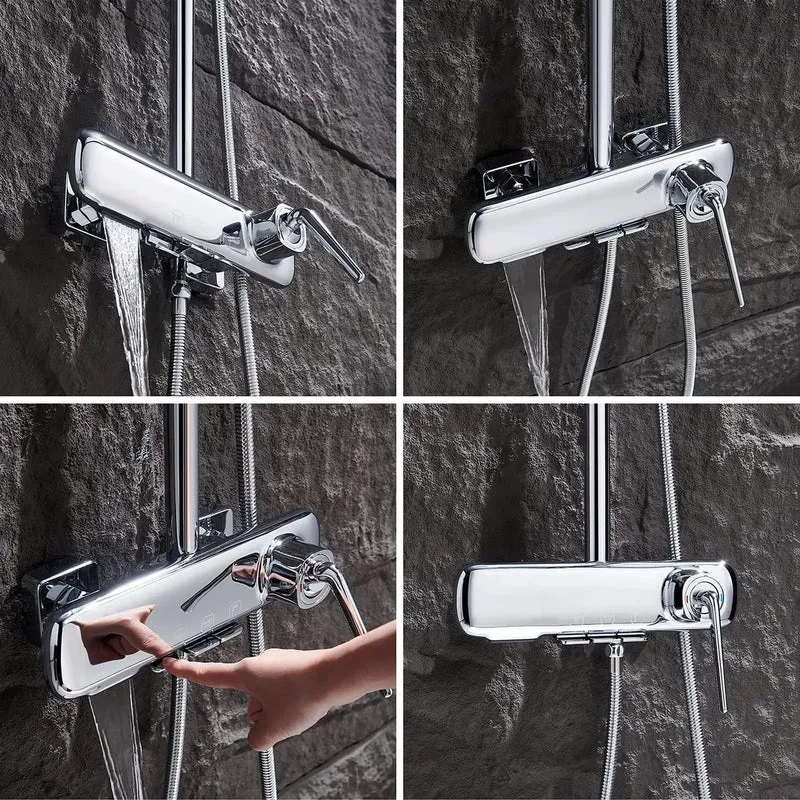 Ridiculously Good Wall Mount Shower System With Chrome Rain Head And Handheld Sprayer Includes Tub Spout Three Spray Modes Single Switch Design Keeps Your Bath Routine Effortless And Super Dope All Day Long