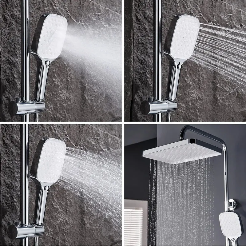 Ridiculously Good Wall Mount Shower System With Chrome Rain Head And Handheld Sprayer Includes Tub Spout Three Spray Modes Single Switch Design Keeps Your Bath Routine Effortless And Super Dope All Day Long