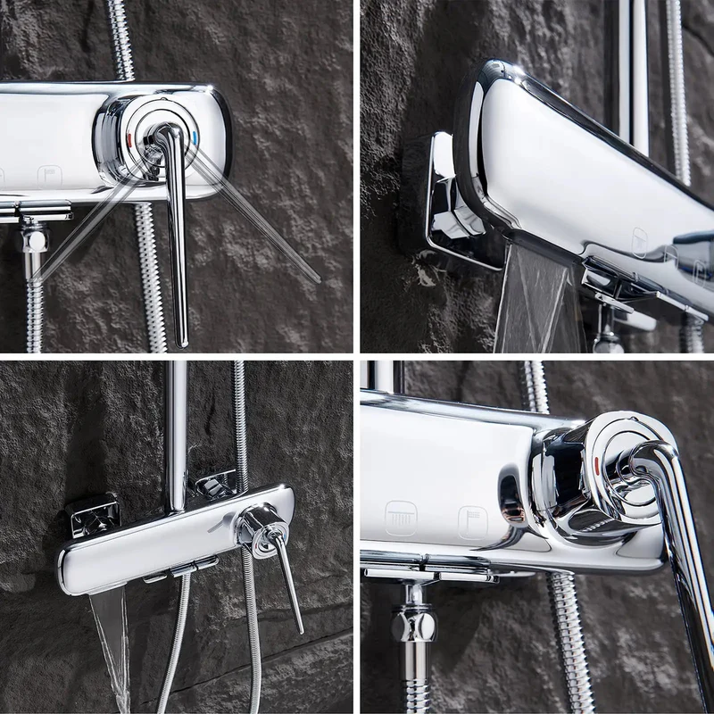 Ridiculously Good Wall Mount Shower System With Chrome Rain Head And Handheld Sprayer Includes Tub Spout Three Spray Modes Single Switch Design Keeps Your Bath Routine Effortless And Super Dope All Day Long