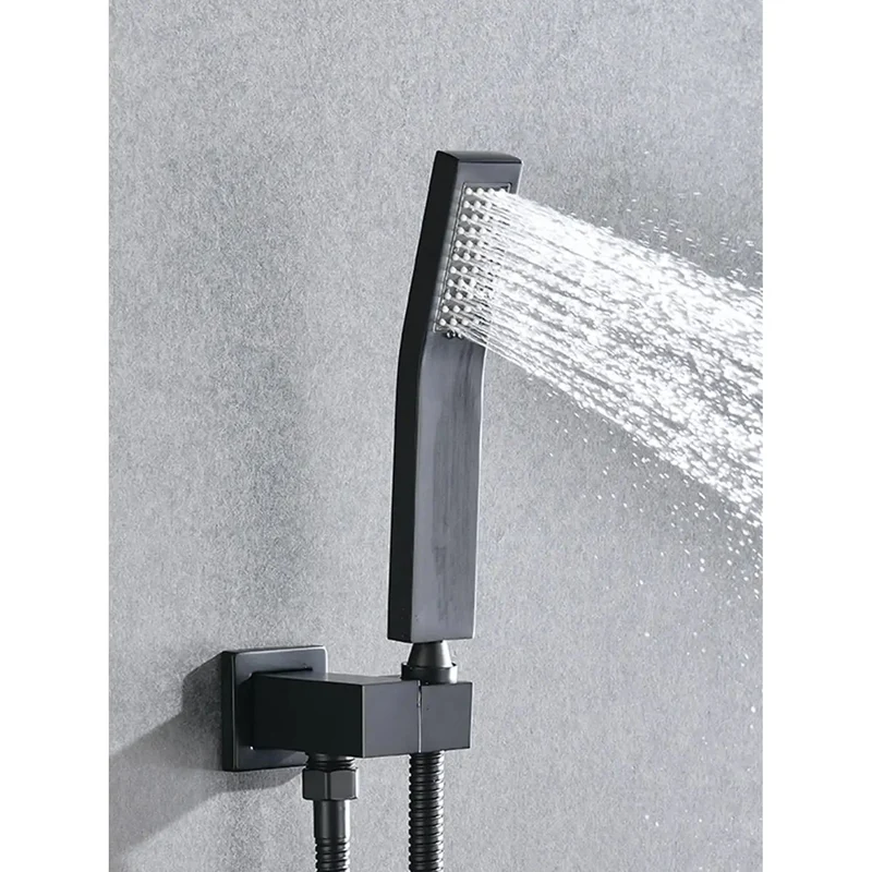 Top Shelf Heavy Duty Brass Shower System 16 Inch Square Rainfall Mixer Head With Self Cleaning Silicone Nozzles Smooth Water Flow For A No Nonsense Bathroom Upgrade