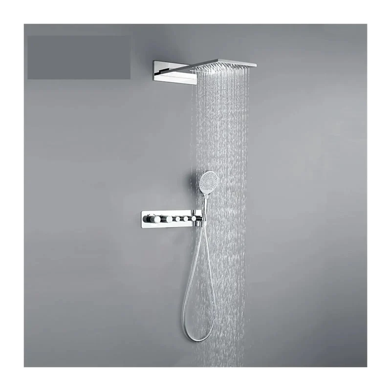 Top Shelf Digital Thermostatic Shower System With Smart LED Temp Gauge And Heavy Duty Brass Valve Premium Wall Mounted Tub Filler Black Matte Finish Sick Bath Glow Up Steady Flow Durable Stainless Steel Core Ultimate Shower Game Changer