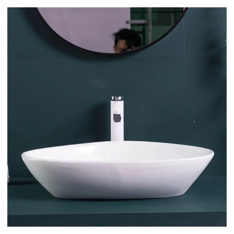 Jumbo Ceramic Triangle Art Basin To Set Over Counter For Your Washroom Balcony Or Laundry Space Effortless Maintenance Wipe Once Keep That Gleaming Look No Stains Allowed