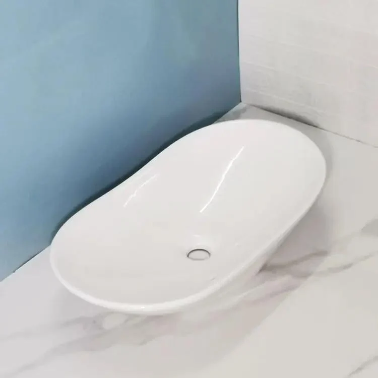 Modern Ceramic Vessel Sink Above Counter Bathroom Basin Minimalist Profile No Sweat Cleaning Stays Bright Over Time Straightforward Setup For Primary Or Guest Bathrooms Solid Durable Build Quality