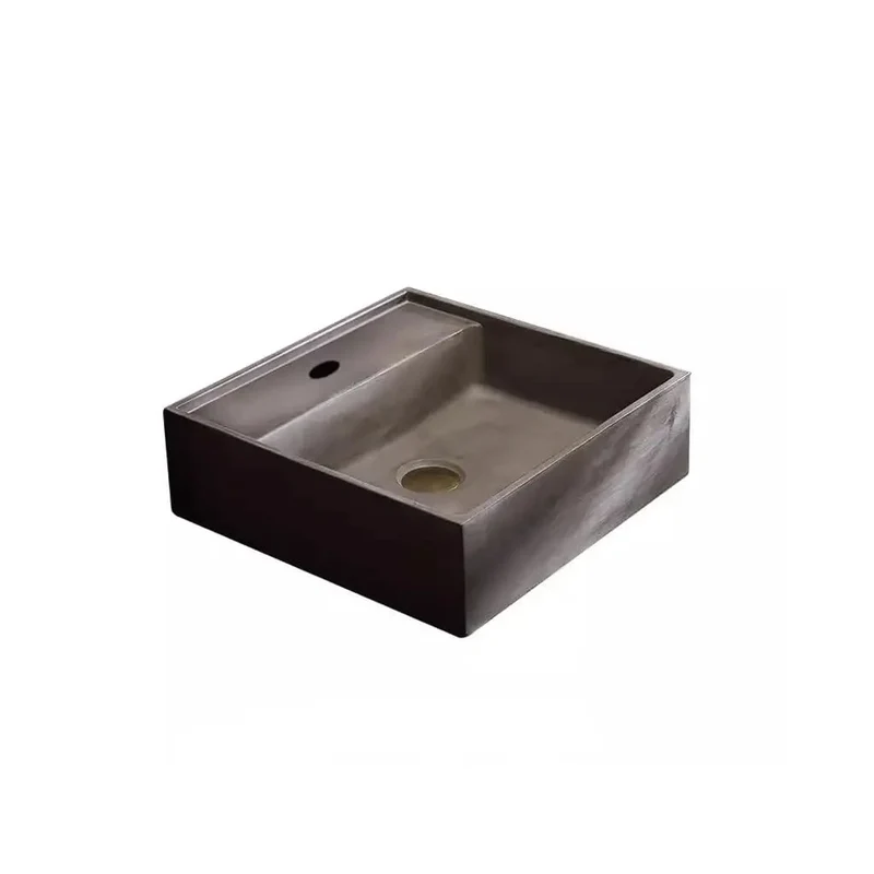 Top Shelf Concrete Vessel Sink For Compact Bathrooms And Tight Micro Apt Layouts Above Counter Wash Basin Single Bowl Container Sink Clean Chic Urban Space Saver Game Changer