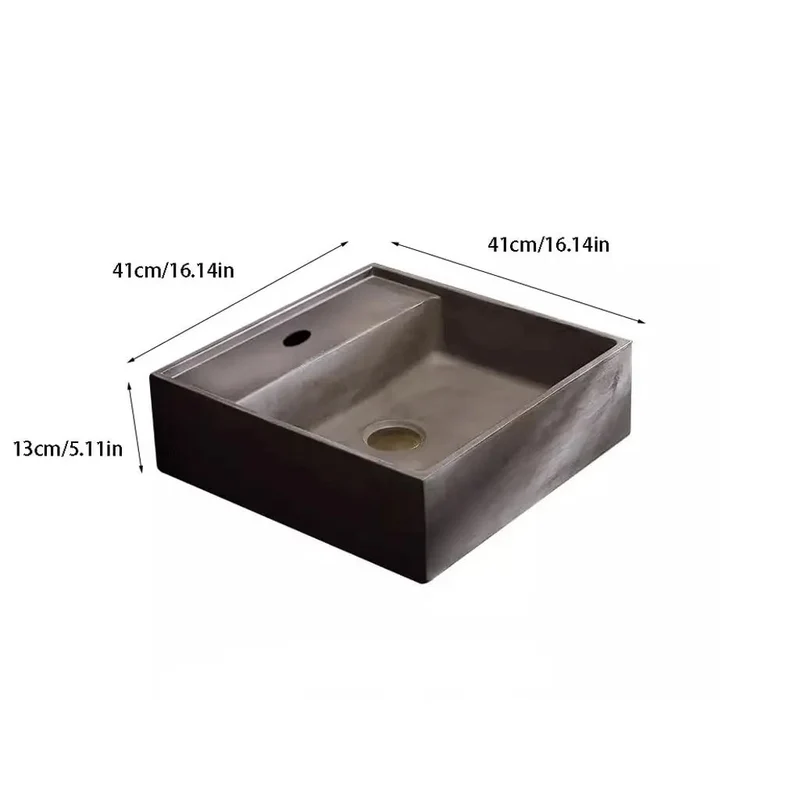 Top Shelf Concrete Vessel Sink For Compact Bathrooms And Tight Micro Apt Layouts Above Counter Wash Basin Single Bowl Container Sink Clean Chic Urban Space Saver Game Changer