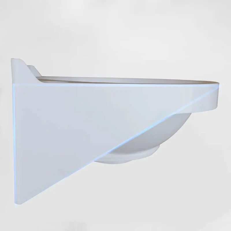 Sharp Wall Mount Bathroom Sink Featuring Oval Cactus Vessel Basin And Solid Drain Kit For Sleek Cloakroom And Vanity Cabinet Bright White Ceramic Surface Fast Install Space Saving Layout For Tight Quarters