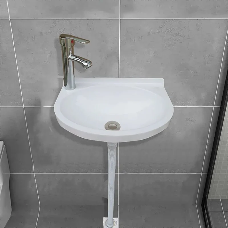 Sharp Wall Mount Bathroom Sink Featuring Oval Cactus Vessel Basin And Solid Drain Kit For Sleek Cloakroom And Vanity Cabinet Bright White Ceramic Surface Fast Install Space Saving Layout For Tight Quarters