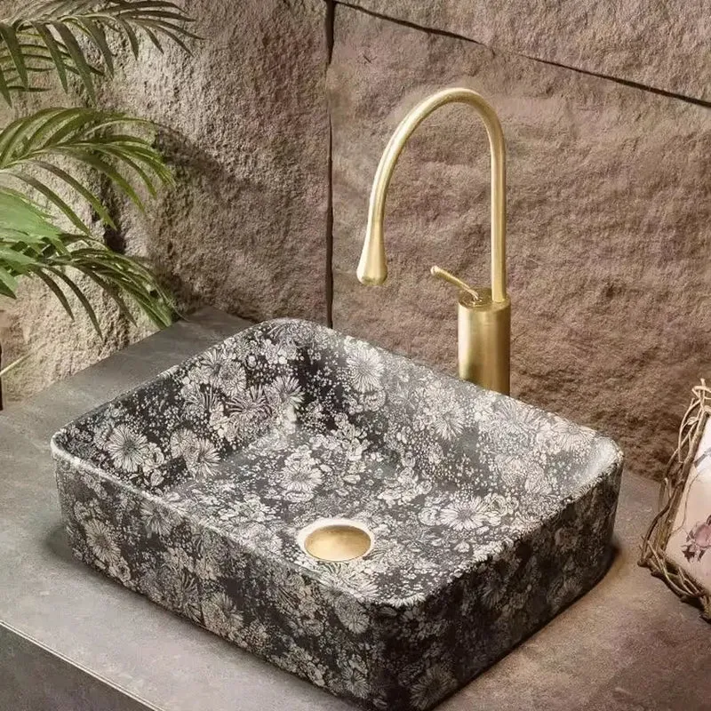 Dope Retro Ceramic Vessel Sink For Outdoor Courtyards And Balconies Rad Single Wash Basin Perfect For Home Bathrooms Or Table Tops Smooth Glazed Finish That Elevates Any Space Snag This Badass Basin Today