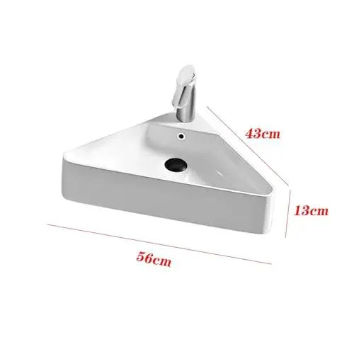 Personalized Triangle Vessel Sink Wall Mounted Washbasin High Temp Toughness Space Savvy Corner Basin Premium Bathroom Setup Sick Style Hits Hard Restaurants Schools Outdoors No Hassle Install Real Game Changer