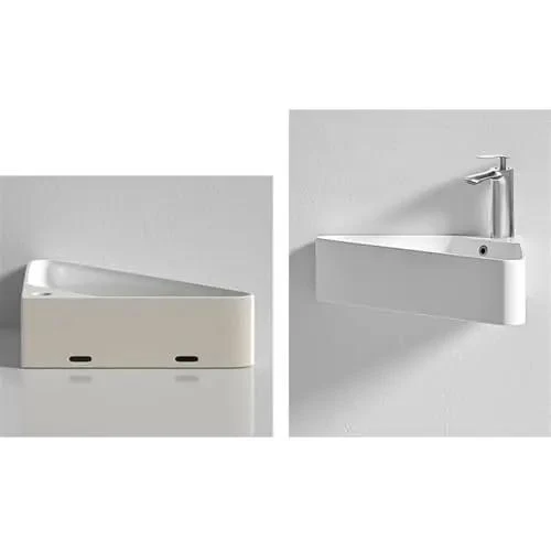 Personalized Triangle Vessel Sink Wall Mounted Washbasin High Temp Toughness Space Savvy Corner Basin Premium Bathroom Setup Sick Style Hits Hard Restaurants Schools Outdoors No Hassle Install Real Game Changer