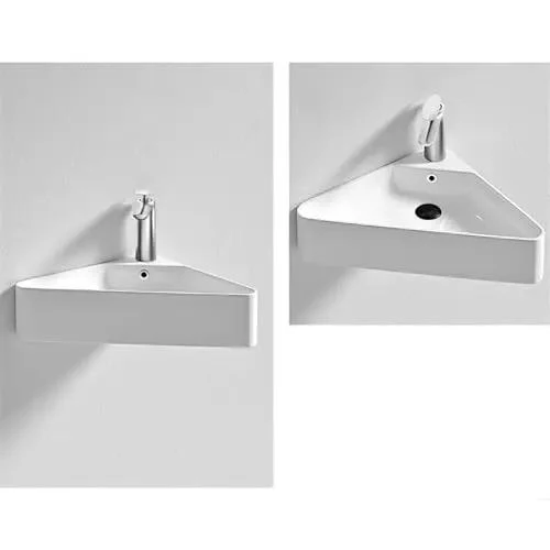 Personalized Triangle Vessel Sink Wall Mounted Washbasin High Temp Toughness Space Savvy Corner Basin Premium Bathroom Setup Sick Style Hits Hard Restaurants Schools Outdoors No Hassle Install Real Game Changer