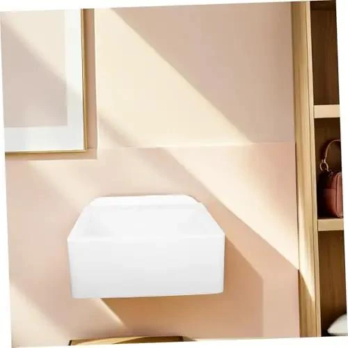 Wall Mounted Bathroom Sink For Small Spaces No Install Hassle Renter Friendly Plastic Wash Basin Modern Minimalist Vibe Slick Finish Easy Wipe Down Compact Corner Solution For Rentals