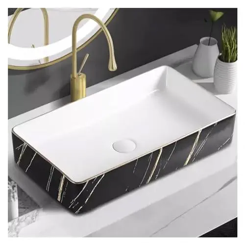 Slick Black Bathroom Vessel Sink, Boss Level Above Counter Wash Basin, Modern Single Bowl Vanity Top Mount With Smooth Curves For Stress Free Cleaning And Chill Home Vibes