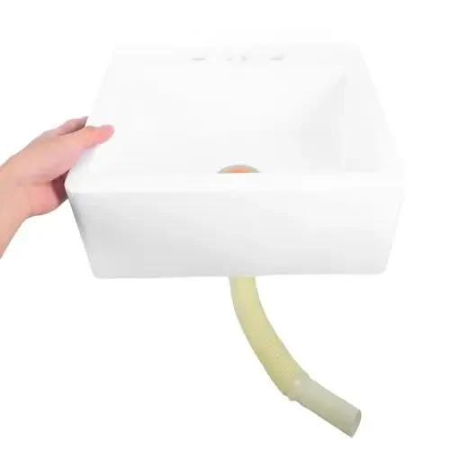 Lightweight Wall Mount Sink And Plastic Basin For Tiny Bathrooms Featuring Totally Hassle Free No Drill Setup Portable Space Saving Floating Vanity Shelf For Renters And Studio Apartments
