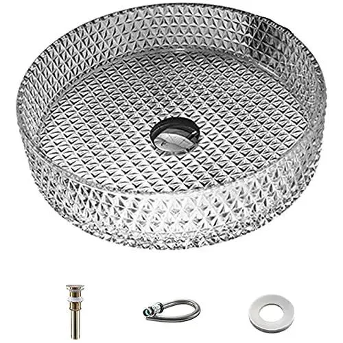 High Gloss White Tempered Glass Vessel Sink With Top Shelf Hardware Straight Up Made For Modern Bathrooms And Bars Heavy Weight Heat Resistant Countertop Wash Basin Rock Solid Everyday Performance