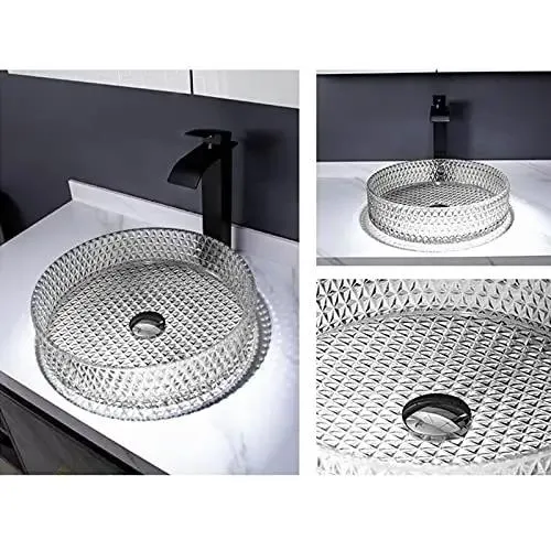 High Gloss White Tempered Glass Vessel Sink With Top Shelf Hardware Straight Up Made For Modern Bathrooms And Bars Heavy Weight Heat Resistant Countertop Wash Basin Rock Solid Everyday Performance