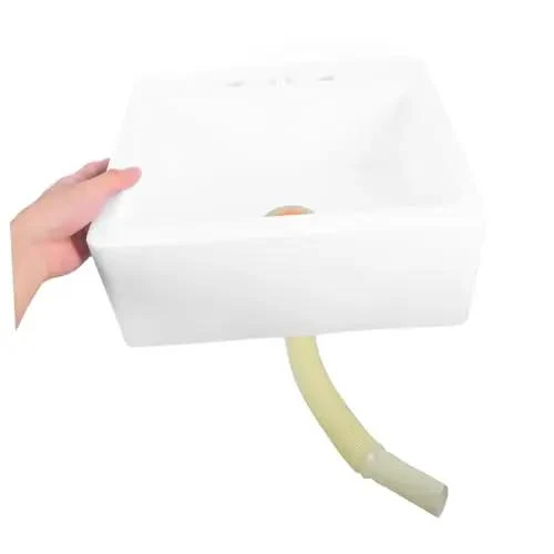 Slick Wall Mounted Bathroom Sink Lightweight Plastic Vanity No Drill Easy Install For Tight Apartments And Rentals Space Saving Basin Hassle Free Setup