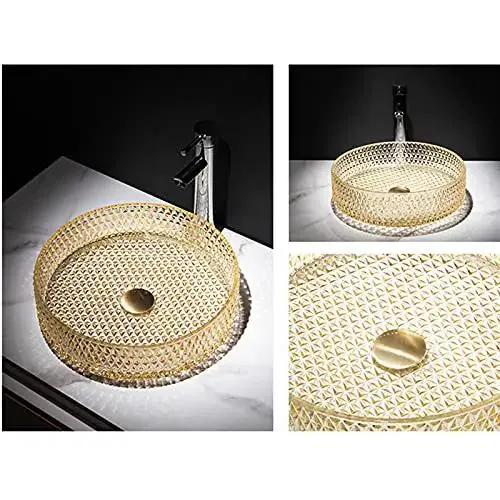 Super Solid Tempered Glass Vessel Sink In Bright Yellow Countertop Wash Basin With Complete Hardware Kit Bang For Your Buck Upgrade For Spacious Bathrooms Or Bar Rooms