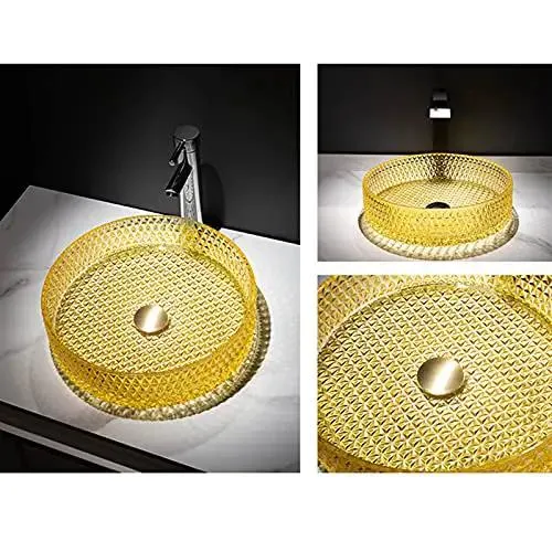Level Up Your Routine With This Dope Tempered Glass Vessel Sink, Crisp Bathroom Basin For Countertop Or Vanity, Bulletproof Build With Full Hardware Kit For Stylish Bathrooms And Bars