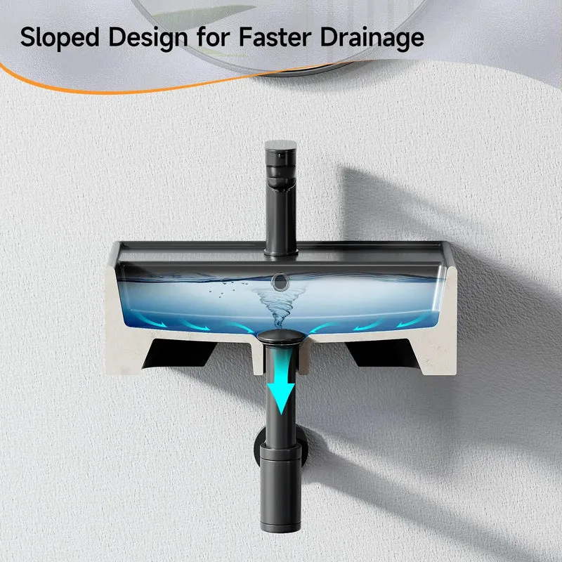 Badass Black Bathroom Wash Basin 45Cm Modern Countertop And Wall Mounted Sink Game Changer For Your Daily Grind Sleek Design That Slays Every Time Heavy Duty Ceramic Construction Ensures No Stress Installing Is A Total Home Flex