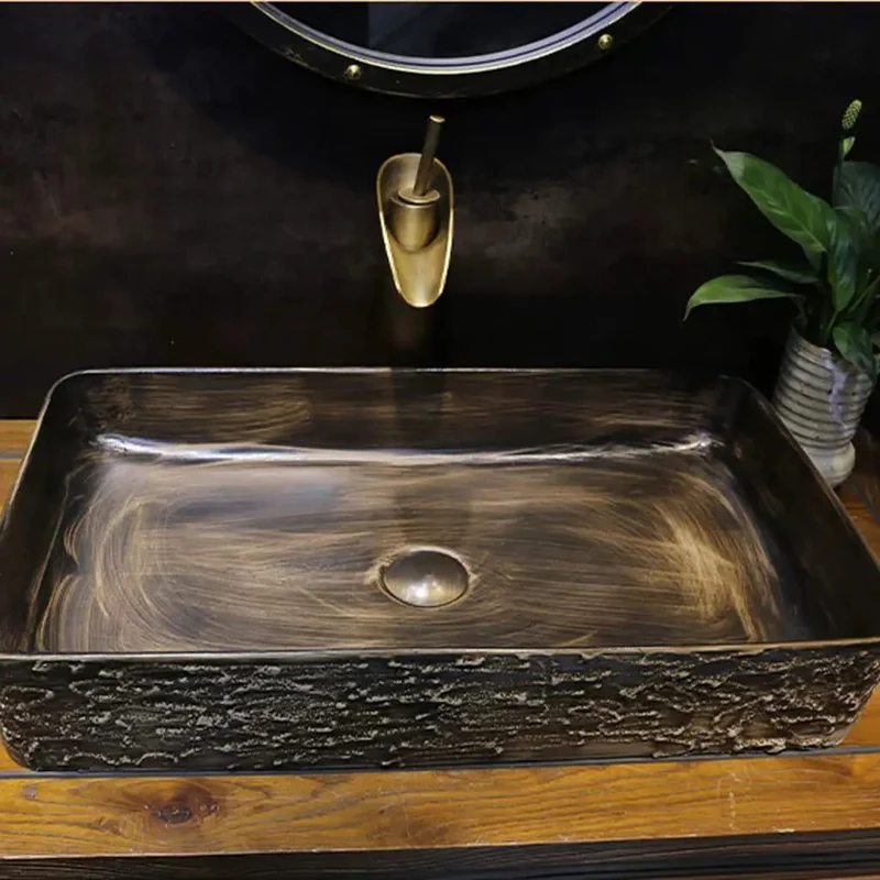 Rectangular Ceramic Undermount Bathroom Vanity Sink With Faucet Slick Finish Straight Up Solid Rock Hard Durability Main Event Countertop Washbasin For Homes And Commercial Spots