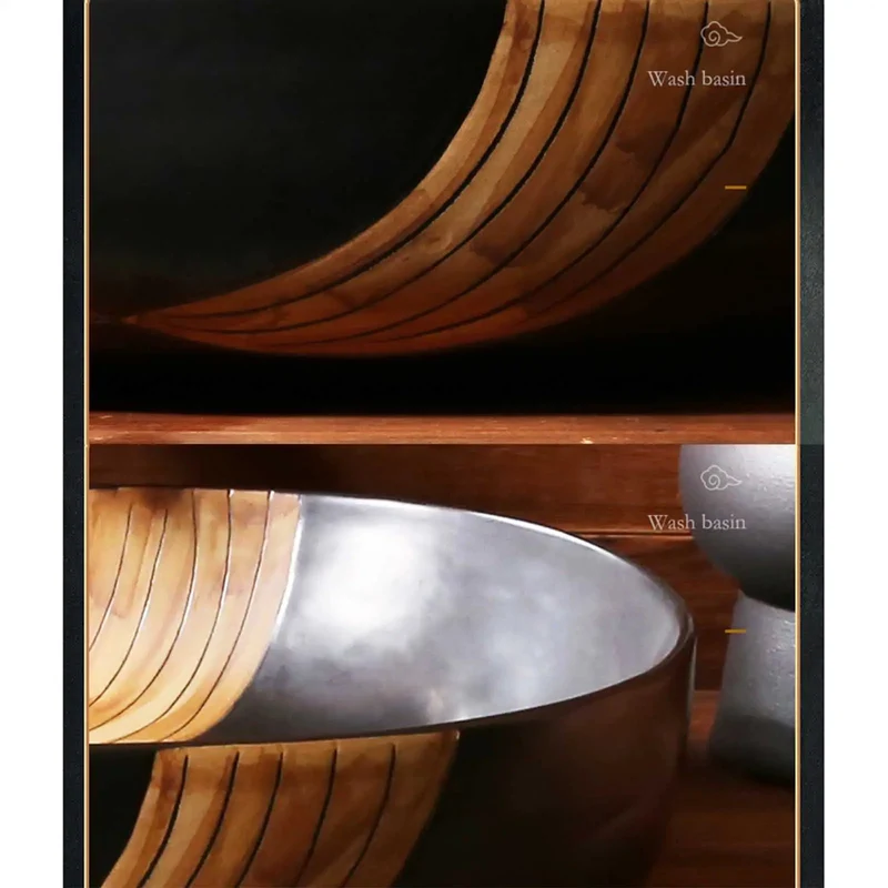 Hand Carved Ceramic Vessel Sink Black Countertop Basin Brings Killer Style To Bathrooms And Bars This Retro Artistic Washbasin Offers Heightened Antisplash Rim For Stress Free Washing And Big Time Elegance Measuring 59By40Cm