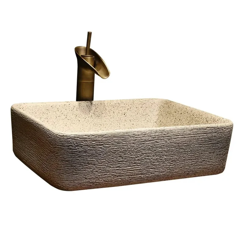 Sharp Rectangular Ceramic Vessel Sink Undermount Solid Build Super Easy Drainage Real Deal Countertop Washbasin With Faucet Hot Pick Bathroom Makeover Zero Hassle Install