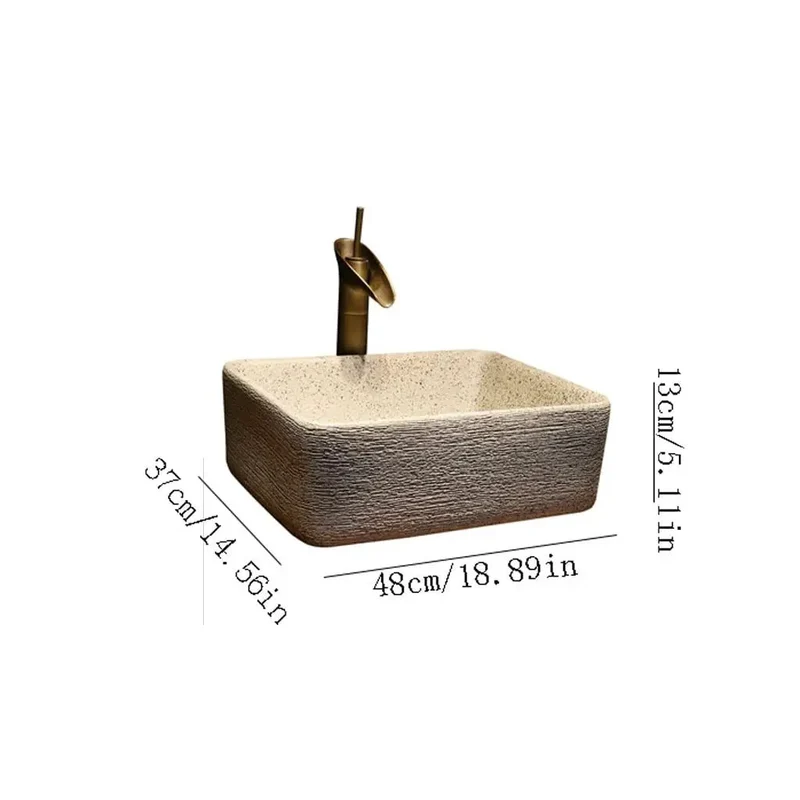 Sharp Rectangular Ceramic Vessel Sink Undermount Solid Build Super Easy Drainage Real Deal Countertop Washbasin With Faucet Hot Pick Bathroom Makeover Zero Hassle Install