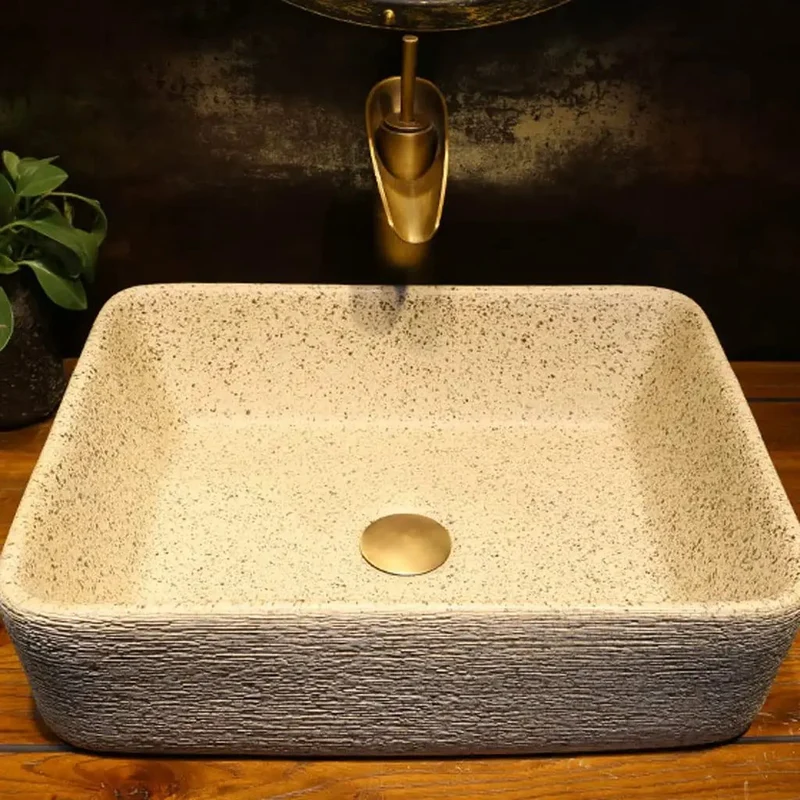 Sharp Rectangular Ceramic Vessel Sink Undermount Solid Build Super Easy Drainage Real Deal Countertop Washbasin With Faucet Hot Pick Bathroom Makeover Zero Hassle Install