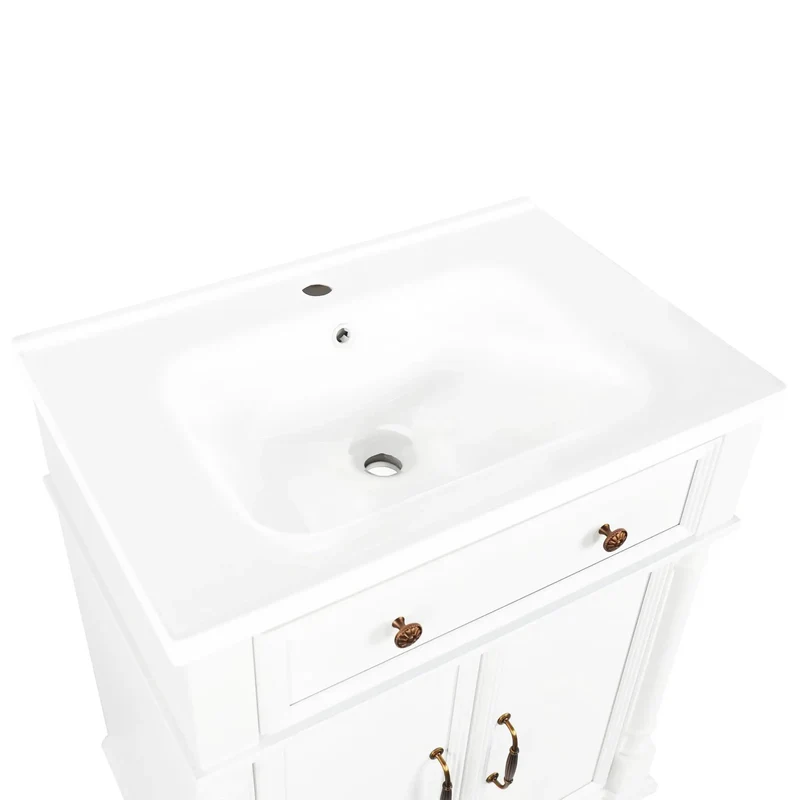 Super Slick 27 Inch White Ceramic Vessel Sink Standalone Porcelain Basin Modern Bathroom Vanity Sink Replacement Clean Lines Farmhouse Style Total Game Changer For Any Bath Space