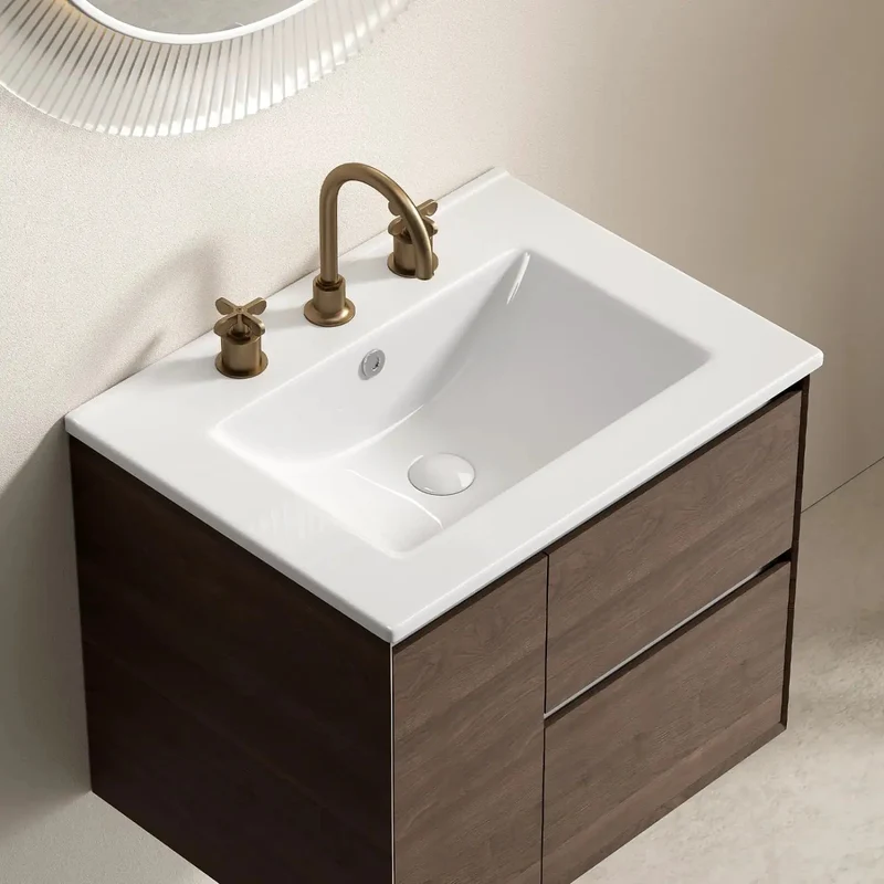 24 Inch Bathroom Vessel Sink, Robust Ceramic Vanity Basin With Plug And Play Faucet Prep, Slick Oval Profile In Warm Milk White, Stain Resistant Coating For Zero Hassle Home Refresh