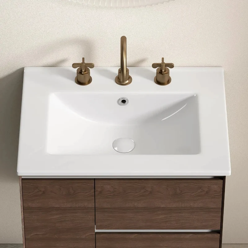 24 Inch Bathroom Vessel Sink, Robust Ceramic Vanity Basin With Plug And Play Faucet Prep, Slick Oval Profile In Warm Milk White, Stain Resistant Coating For Zero Hassle Home Refresh
