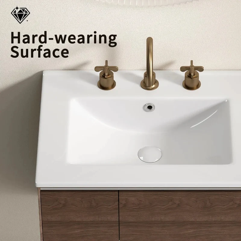 24 Inch Bathroom Vessel Sink, Robust Ceramic Vanity Basin With Plug And Play Faucet Prep, Slick Oval Profile In Warm Milk White, Stain Resistant Coating For Zero Hassle Home Refresh