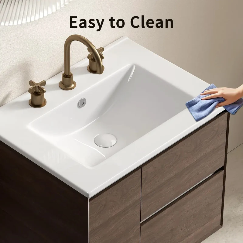 24 Inch Bathroom Vessel Sink, Robust Ceramic Vanity Basin With Plug And Play Faucet Prep, Slick Oval Profile In Warm Milk White, Stain Resistant Coating For Zero Hassle Home Refresh