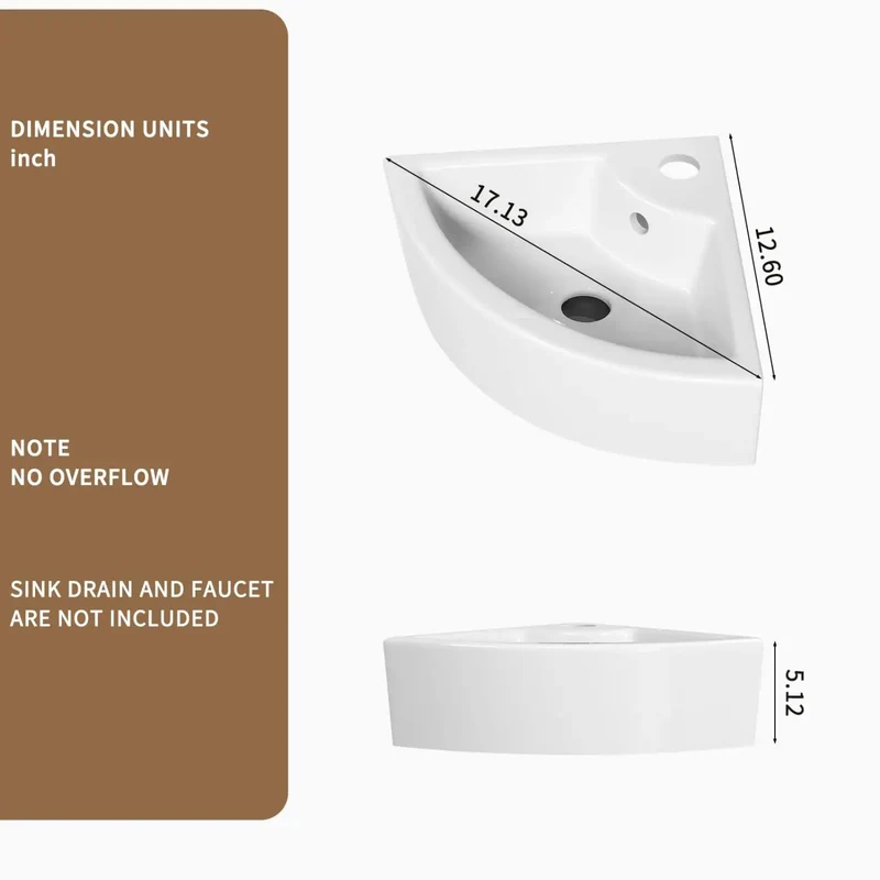 Space Hacking Triangle Corner Ceramic Wall Mounted Vessel Sink With Glossy Milk White Finish Crafted For Tiny Bathrooms Compact Powder Rooms And Totally Foolproof Diy Installation