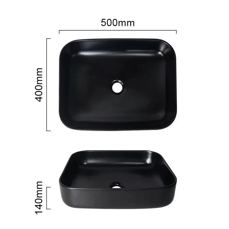 Premium Black Ceramic Vessel Sink For Above Counter Bathroom Vanity Glossy Countertop Wash Basin With Smooth Curves And Hassle Free Install For Modern Hotels Or Upscale Home Fixtures