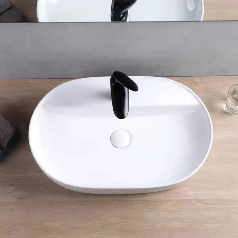 Sleek Long Ceramic Vessel Sink For Bathroom Vanity Minimalist Table Basin Premium Porcelain Washbasin Straight Up Zero Hassle Cleanup A Real Game Changer For Home Or Hotel Bath Areas