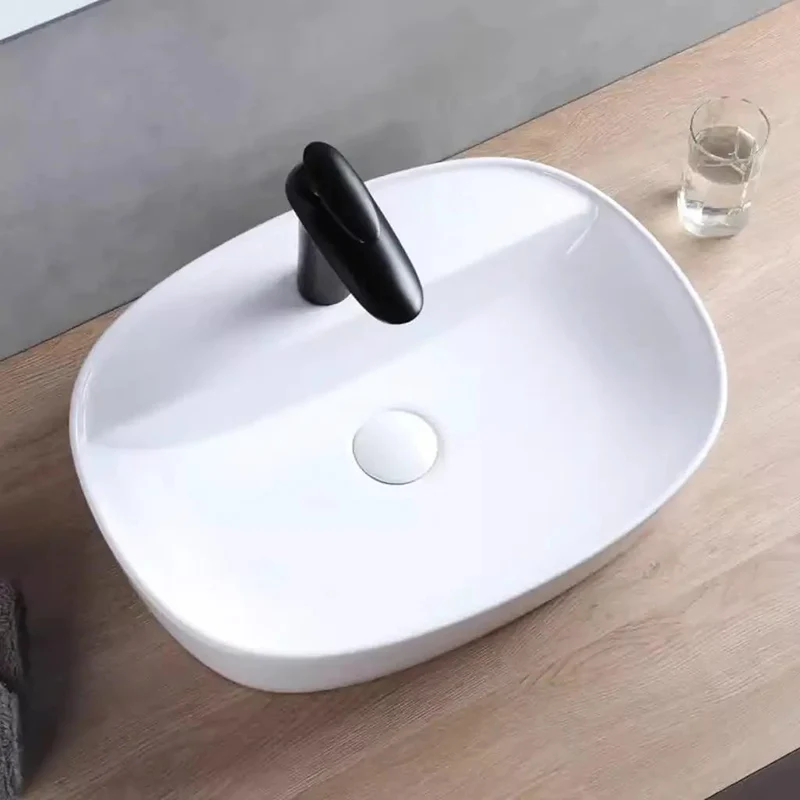 Sleek Long Ceramic Vessel Sink For Bathroom Vanity Minimalist Table Basin Premium Porcelain Washbasin Straight Up Zero Hassle Cleanup A Real Game Changer For Home Or Hotel Bath Areas
