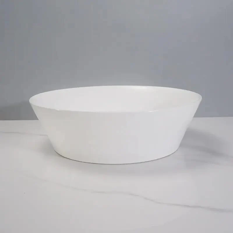 Premium Round White Ceramic Vessel Sink For Modern Bathroom Countertop Setup Super Sleek And Dead Simple Mounting Wash Basin Built Tough With Clean Lines And A Head Turning European Vibe Real Deal Luxury