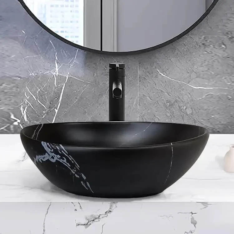 Modern Ceramic Vessel Sink With Sleek Black Finish Top Mount Bathroom Washbasin For Vanity No Fuss Install Art Basins That Truly Upgrade Your Setup And Add A Sweet Vibe