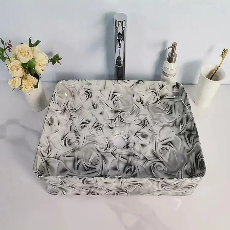 Classic Marble Pattern Ceramic Vessel Sink Delivering That Sleek Modern Bathroom Vibe For Your Vanity Or Hotel Style Wash Basin Premium Bowl Design That Truly Elevates Your Decor And Gets You That Luxe Look Everyone Wants