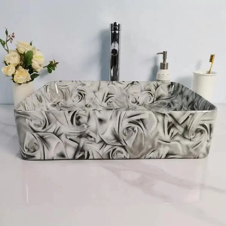 Classic Marble Pattern Ceramic Vessel Sink Delivering That Sleek Modern Bathroom Vibe For Your Vanity Or Hotel Style Wash Basin Premium Bowl Design That Truly Elevates Your Decor And Gets You That Luxe Look Everyone Wants